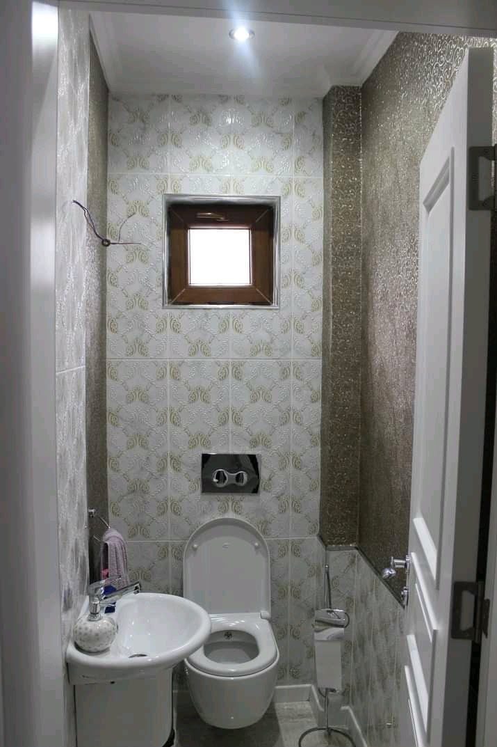 Aseo con alicatado decorativo e inodoro